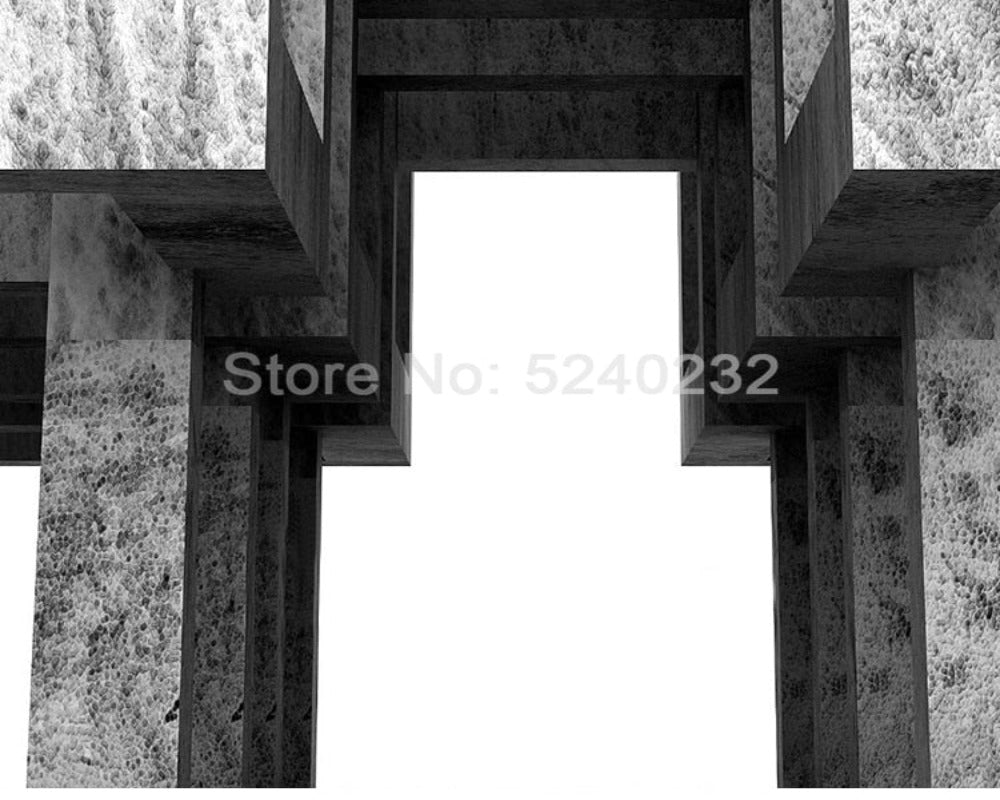 3D Wallpaper Geometric Cement Wall